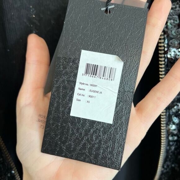 Gestuz Women’s XS Black Sequin Full Zip Party Jacket Coat Brand New NWT Holiday - Picture 9 of 16